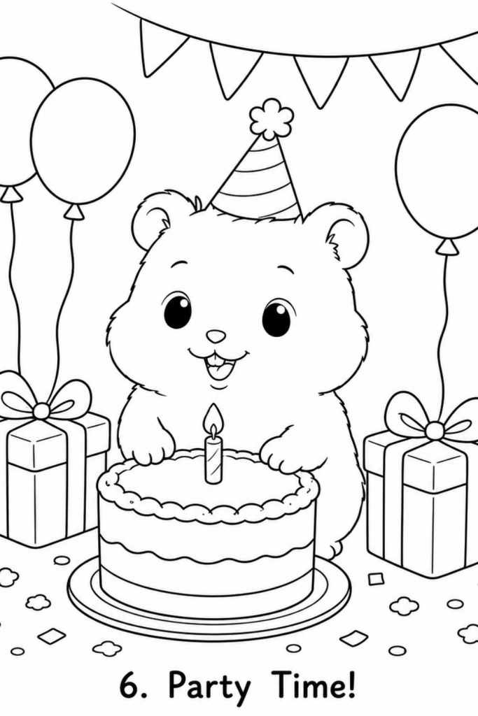 cute Hamster colouring pages
