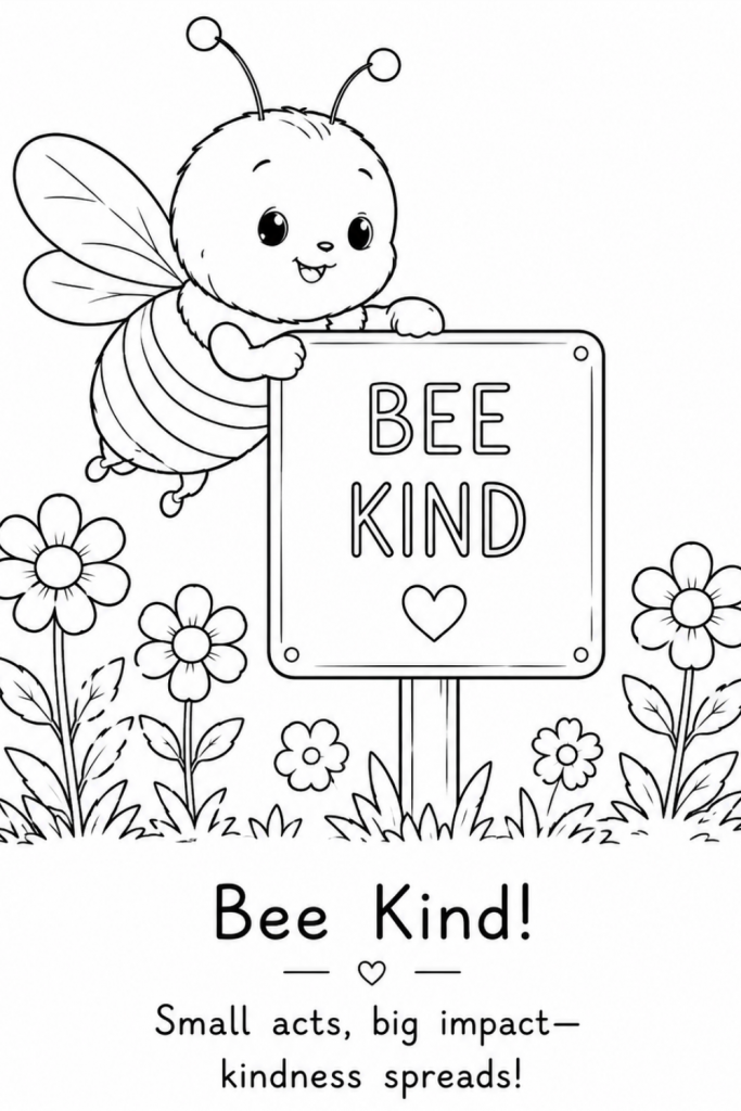 cute bee colouring pages