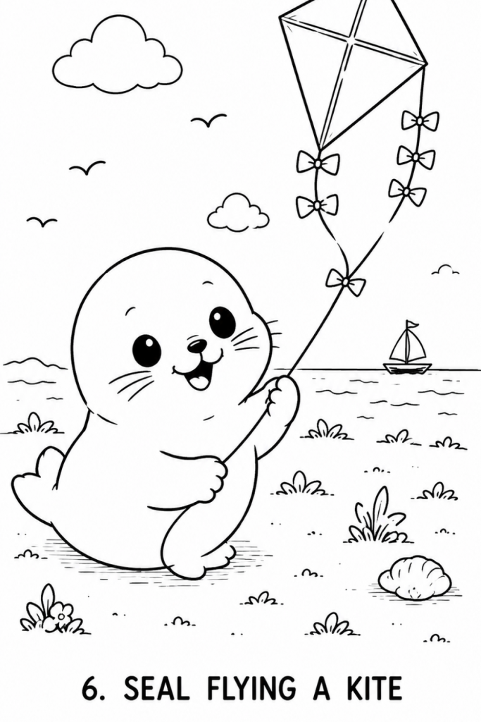 cute seal colouring pages