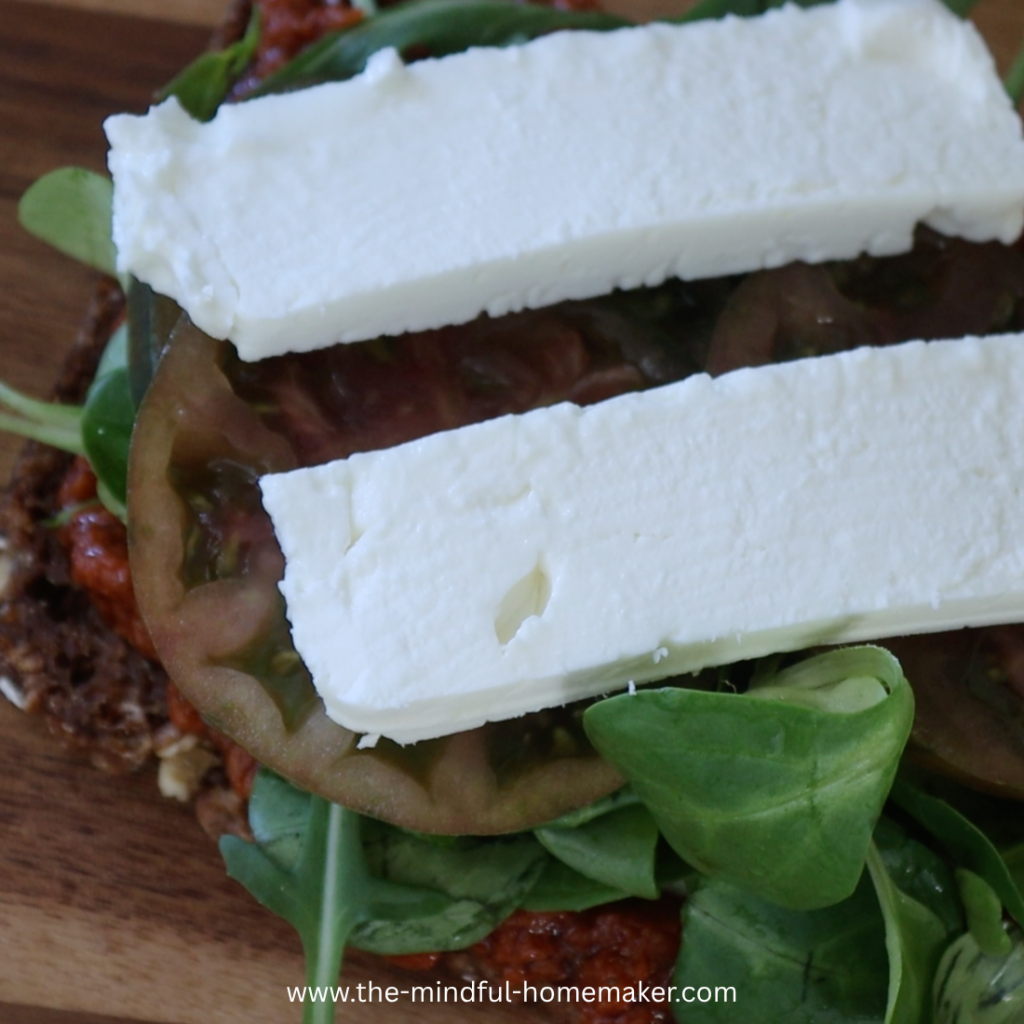 Healthy tomato feta open sandwich feta tomato sandwich