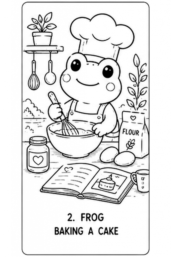 frog colouring image