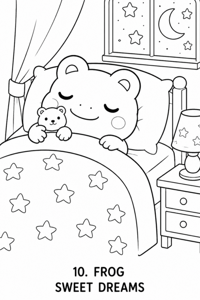 frog colouring page