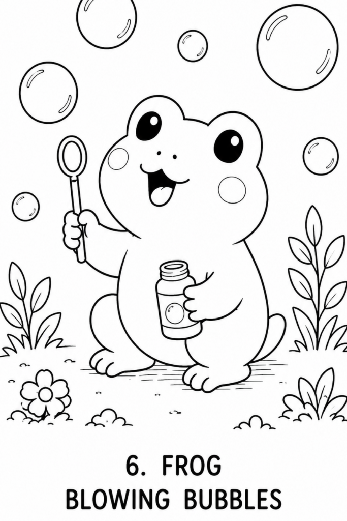 frog colouring pages
