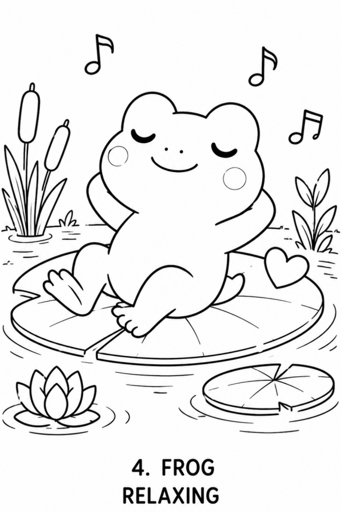 frog colouring pages in