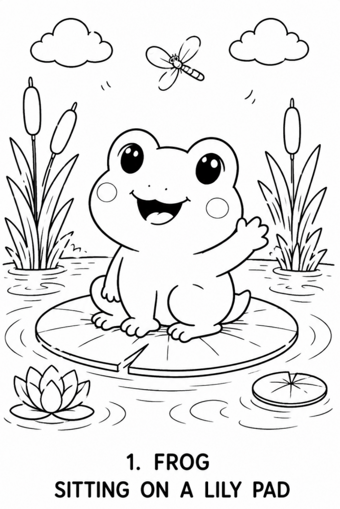 frog colouring picture