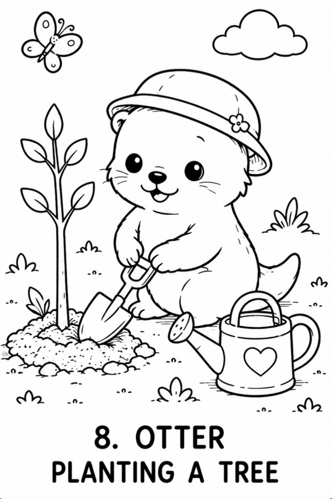 otter colouring pages otter colouring