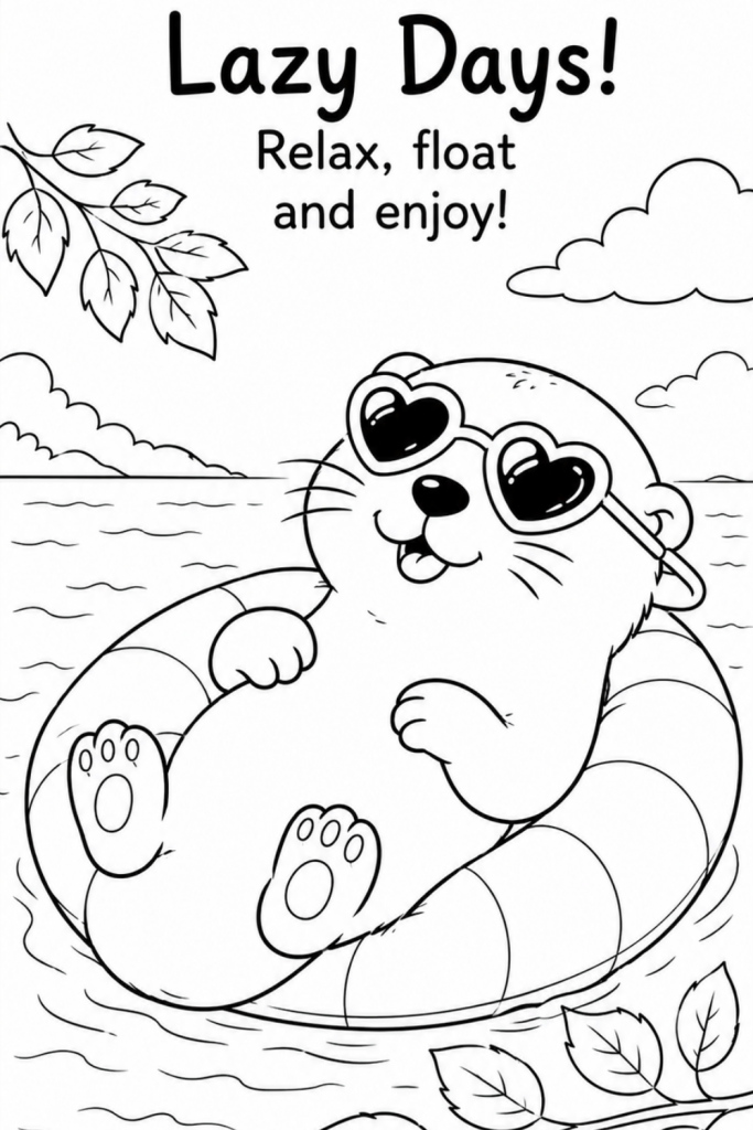 otter colouring pages otter colouring page (2)