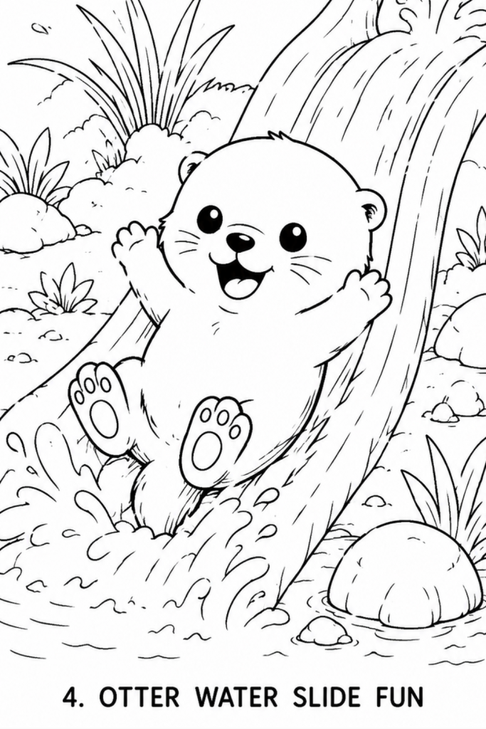 otter colouring pages otter colouring page