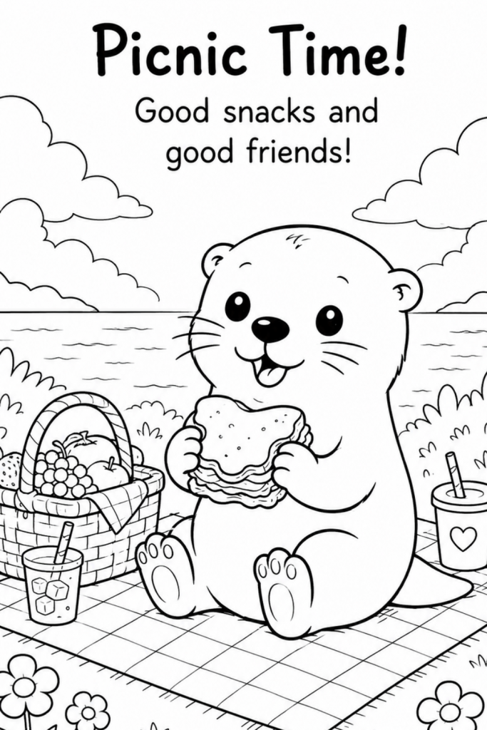 otter colouring pages otter colouring sheet