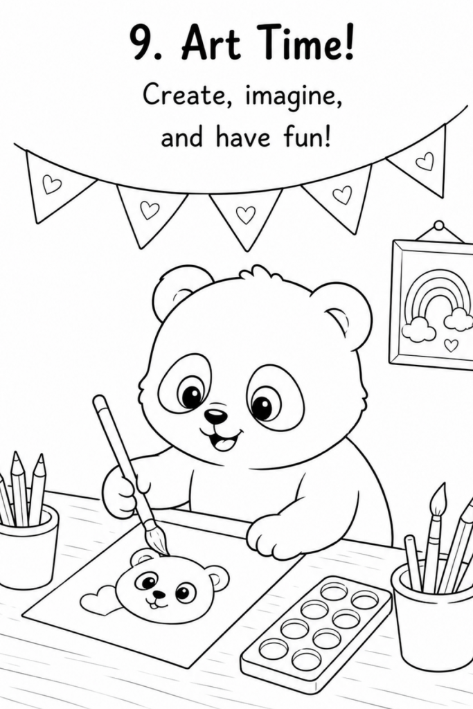 panda colouring page