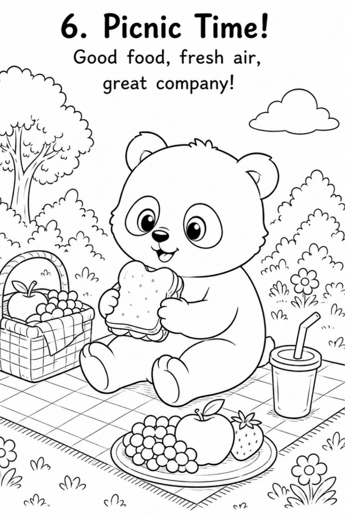 panda colouring pages