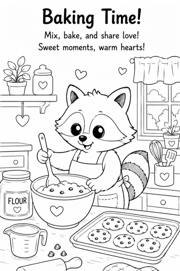 racoon colouring