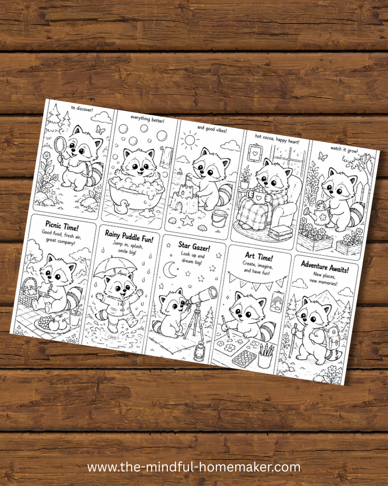 Colouring pages for kids racoon colouring pages