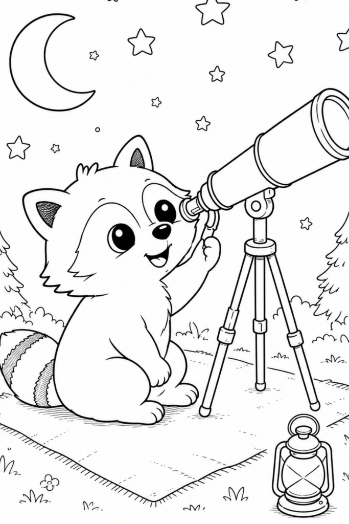racoon colouring picture