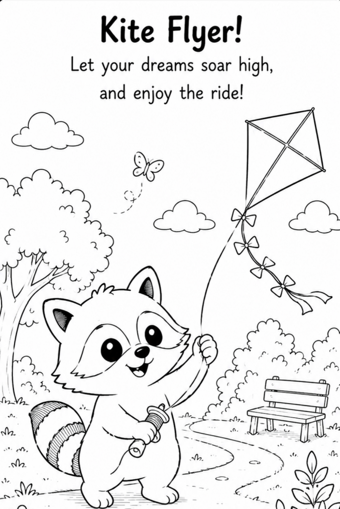 racoon colouring pictures