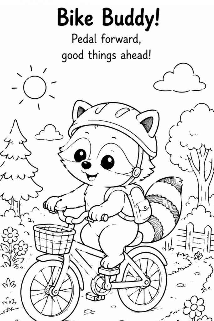 racoon colouring sheet