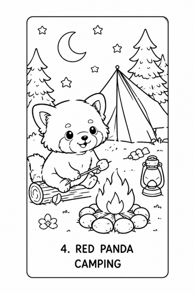 red panda colouring