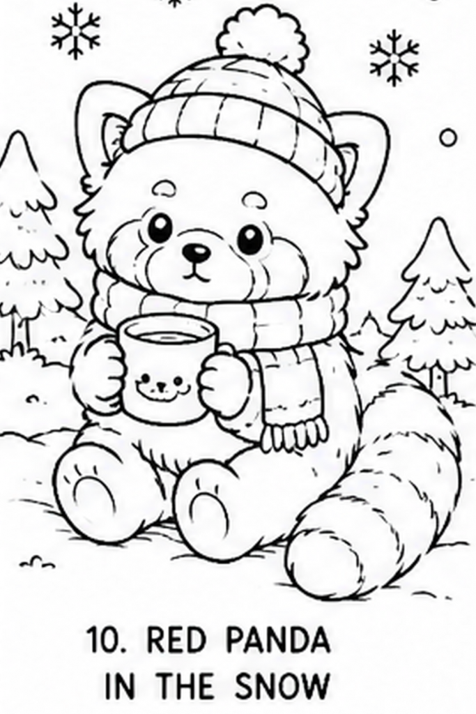 red panda colouring pages