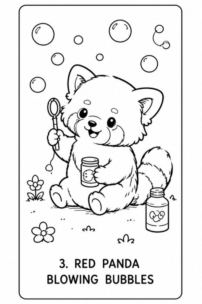 red panda colouring pages for kids