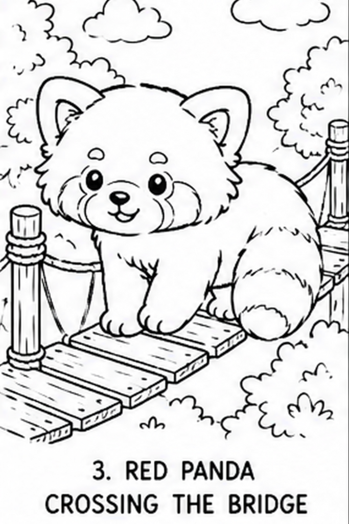 red panda colouring picture