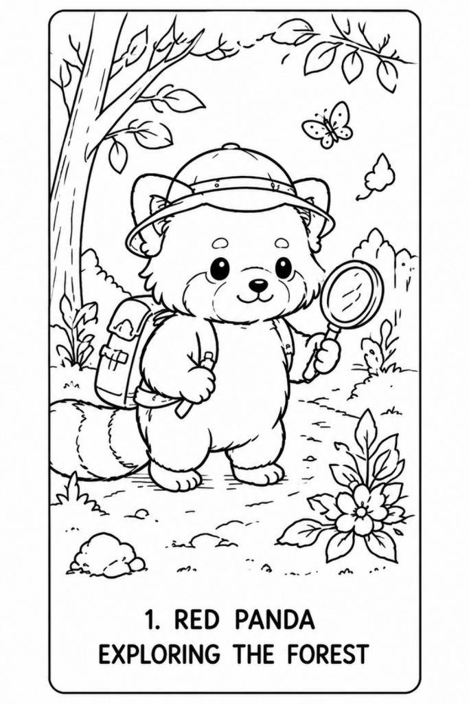 red panda colouring pictures