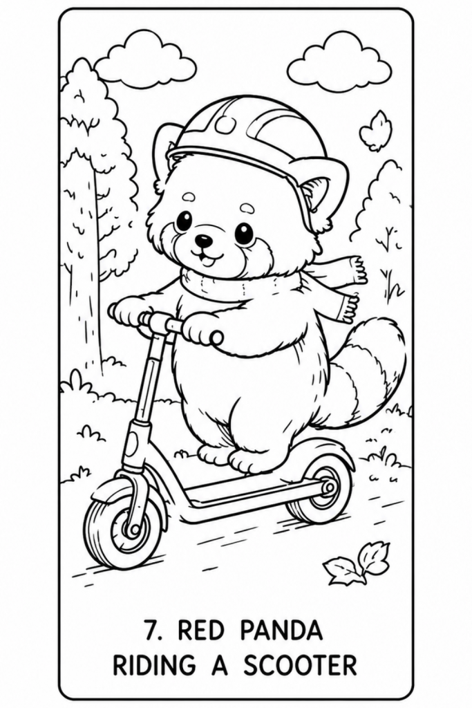 red panda colouring sheet