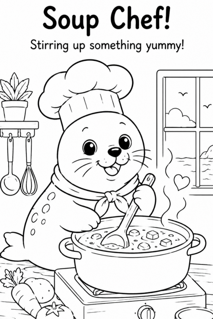 seal colouring image
