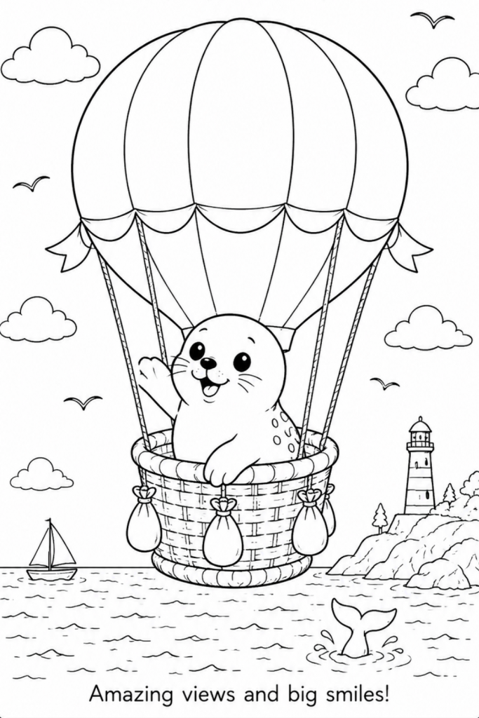 seal colouring pages in