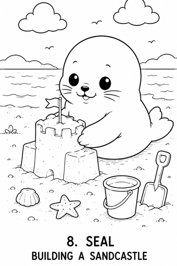 seal colouring sheet