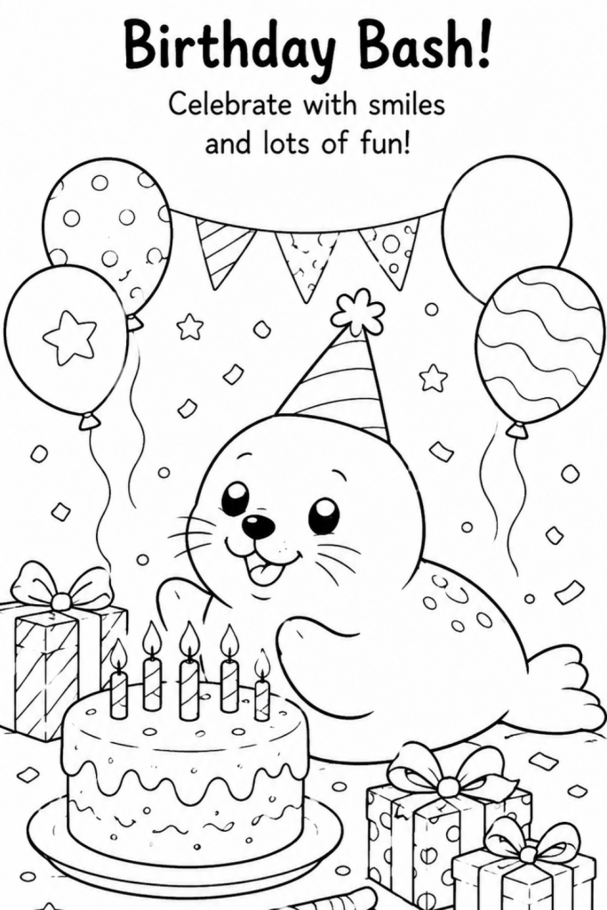seal colouring worksheet