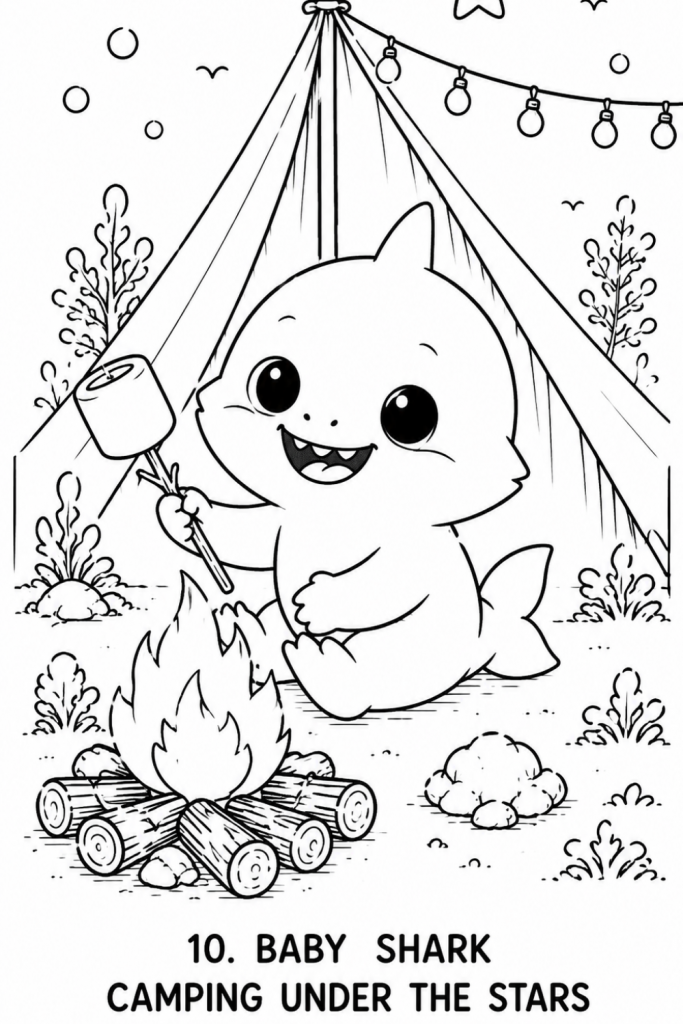 shark colouring book
