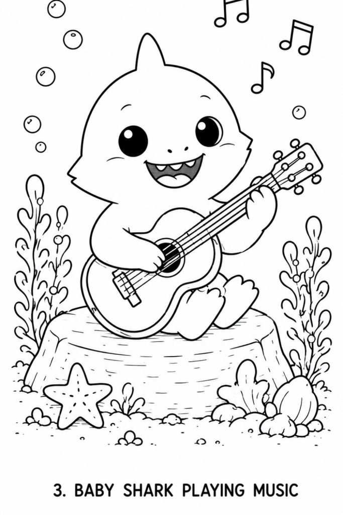shark colouring image