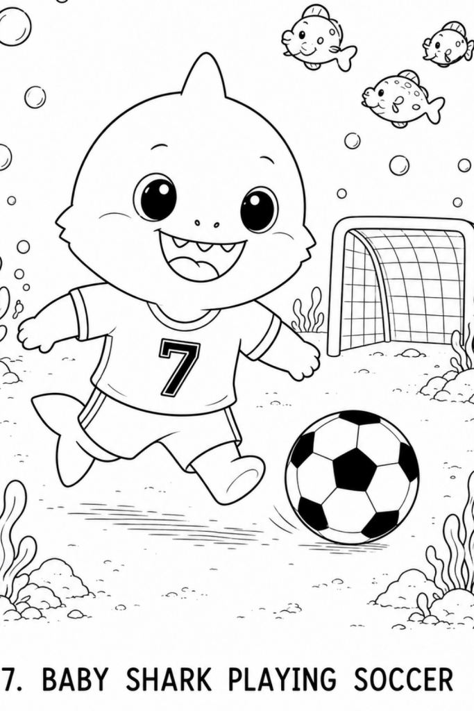 shark colouring page