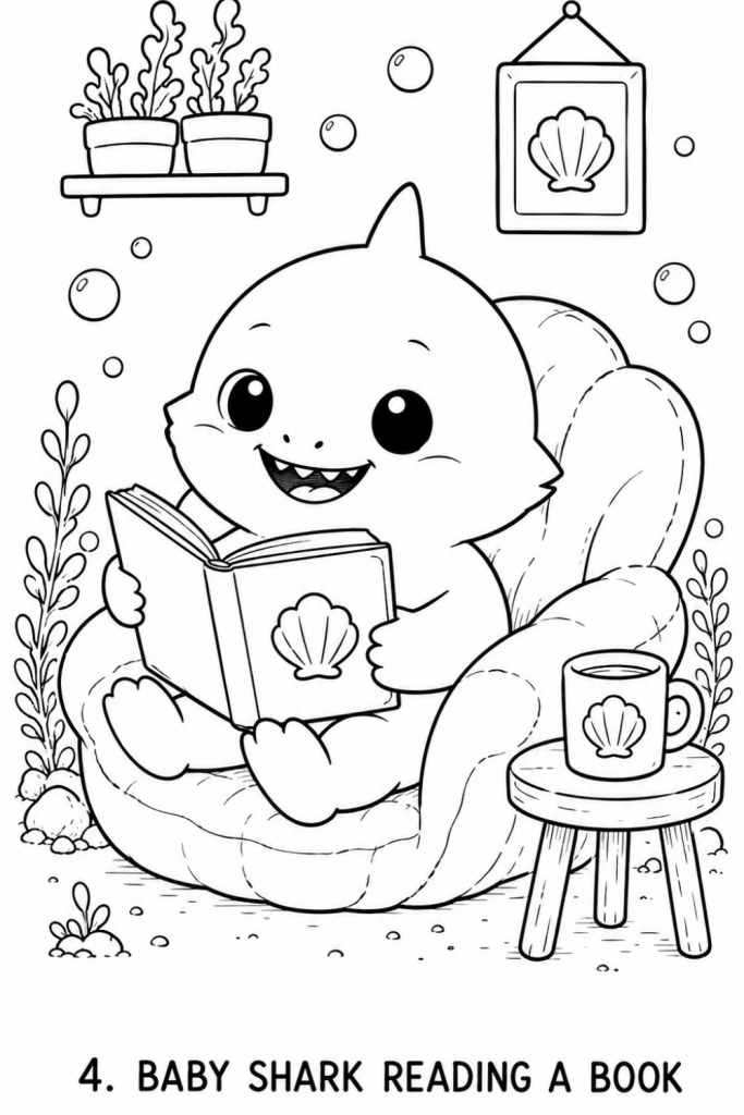 shark colouring pages