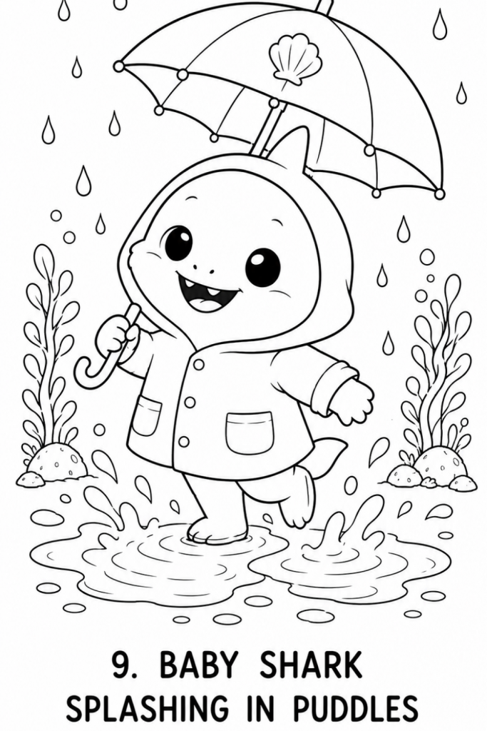 shark colouring pages for kids