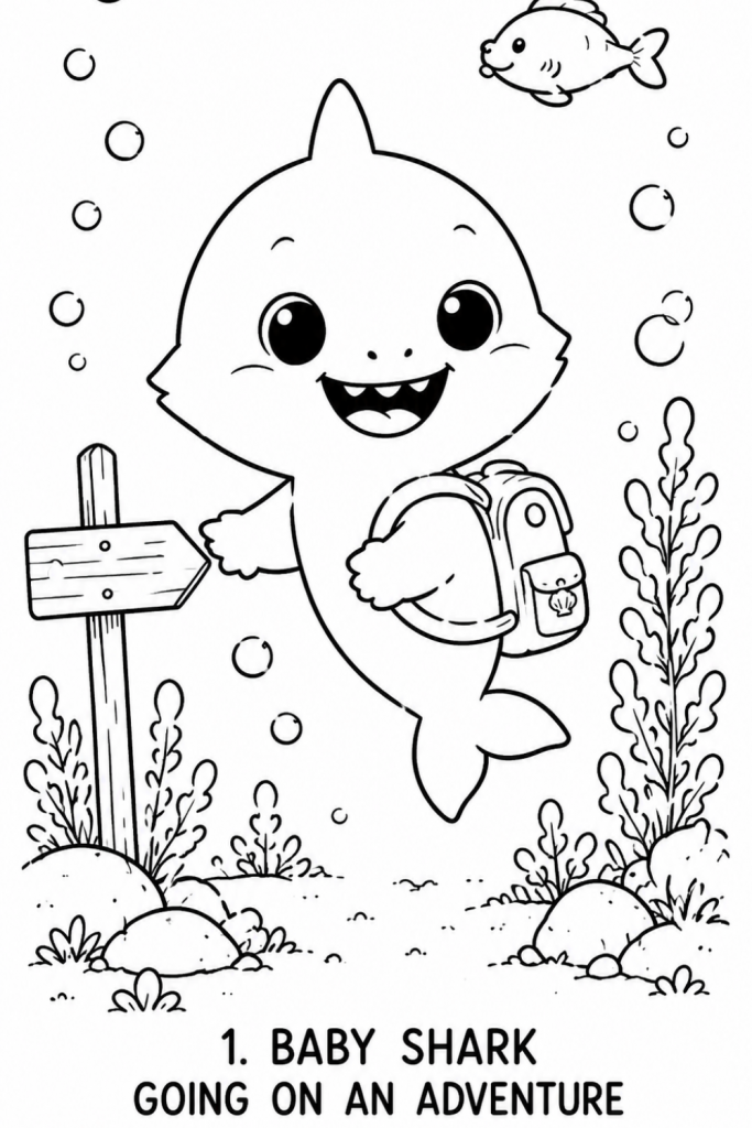 shark colouring picture