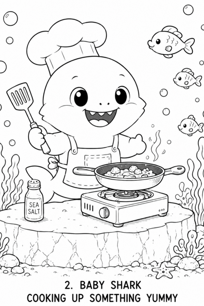 shark colouring pictures