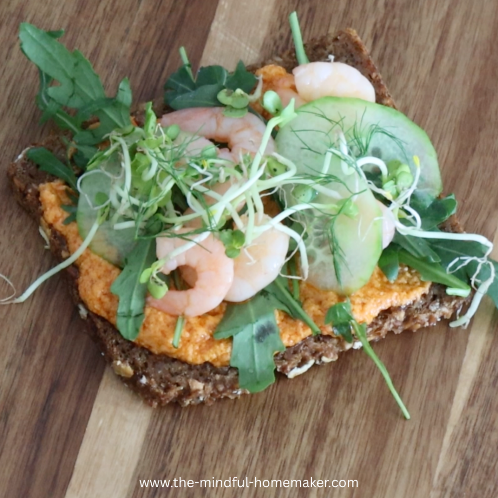shrimp sandwich open face