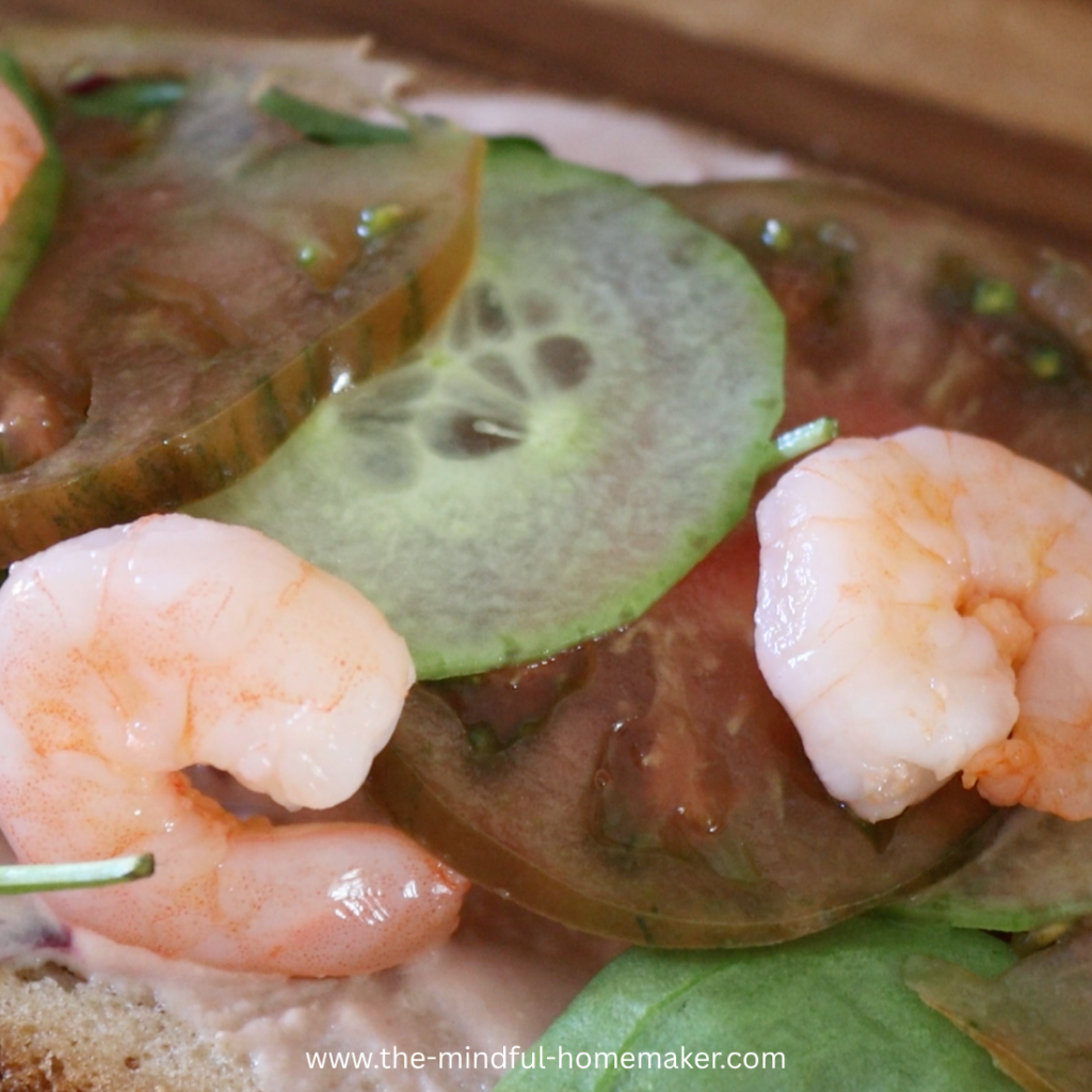 Citrus shrimp open sandwich shrimp sandwich roll