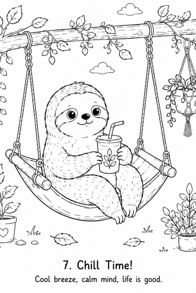 sloth colouring
