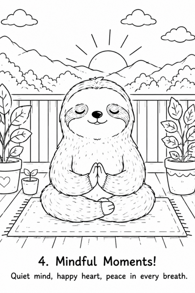 sloth colouring pages