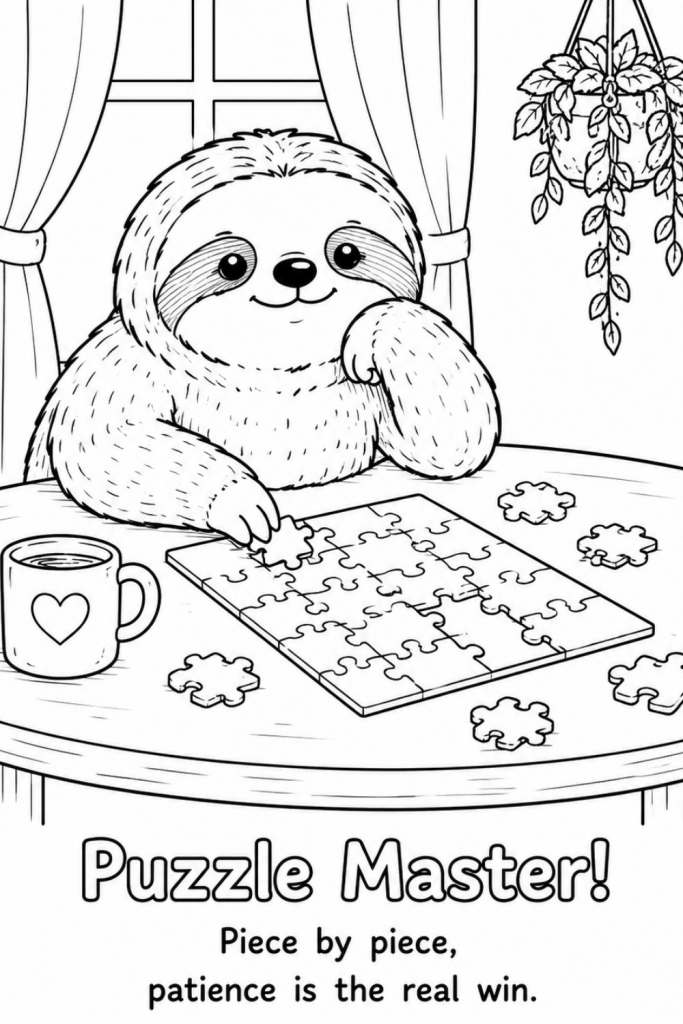 sloth colouring pictures