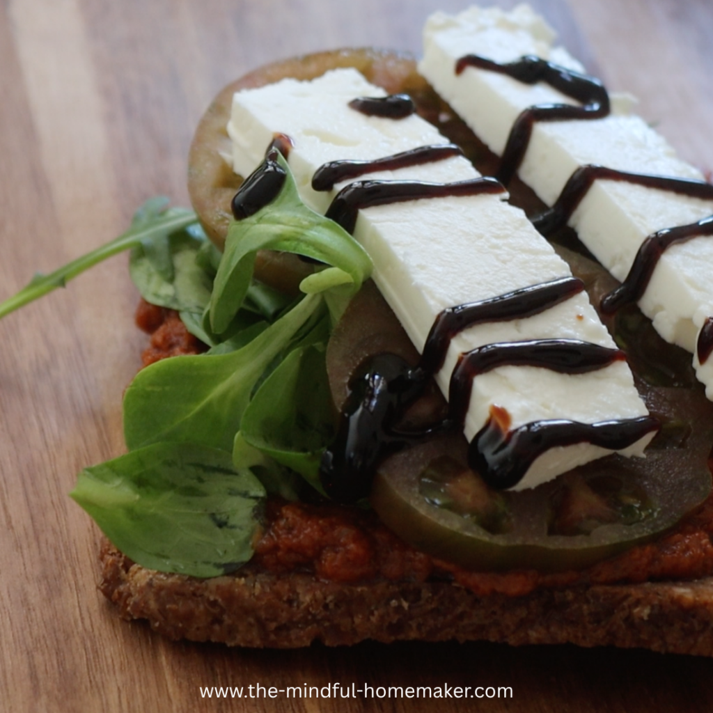 Healthy tomato feta open sandwich tomato feta cheese sandwich