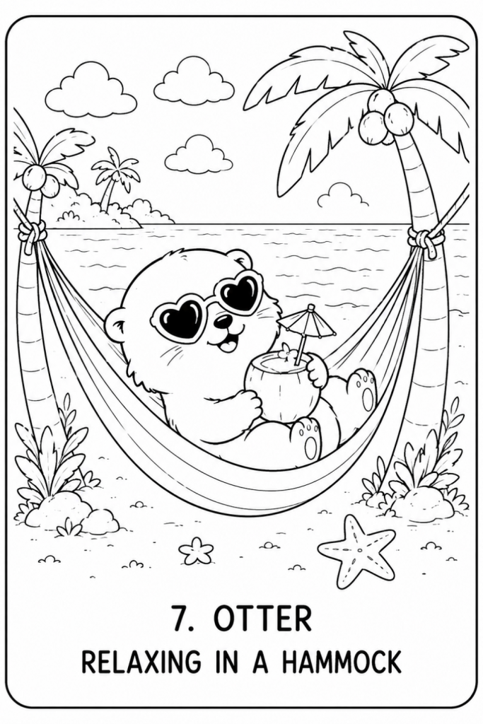 otter colouring pages vacation otter