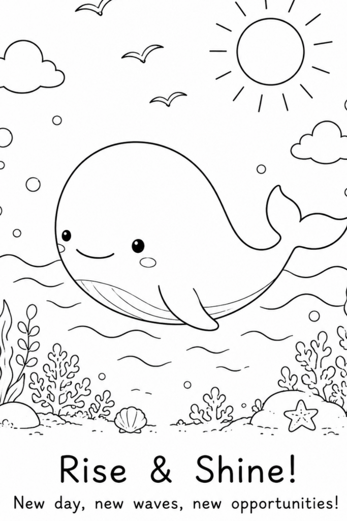 whale colouring book
