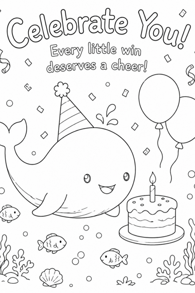 whale colouring sheet