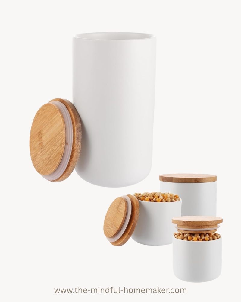 white pantry jars