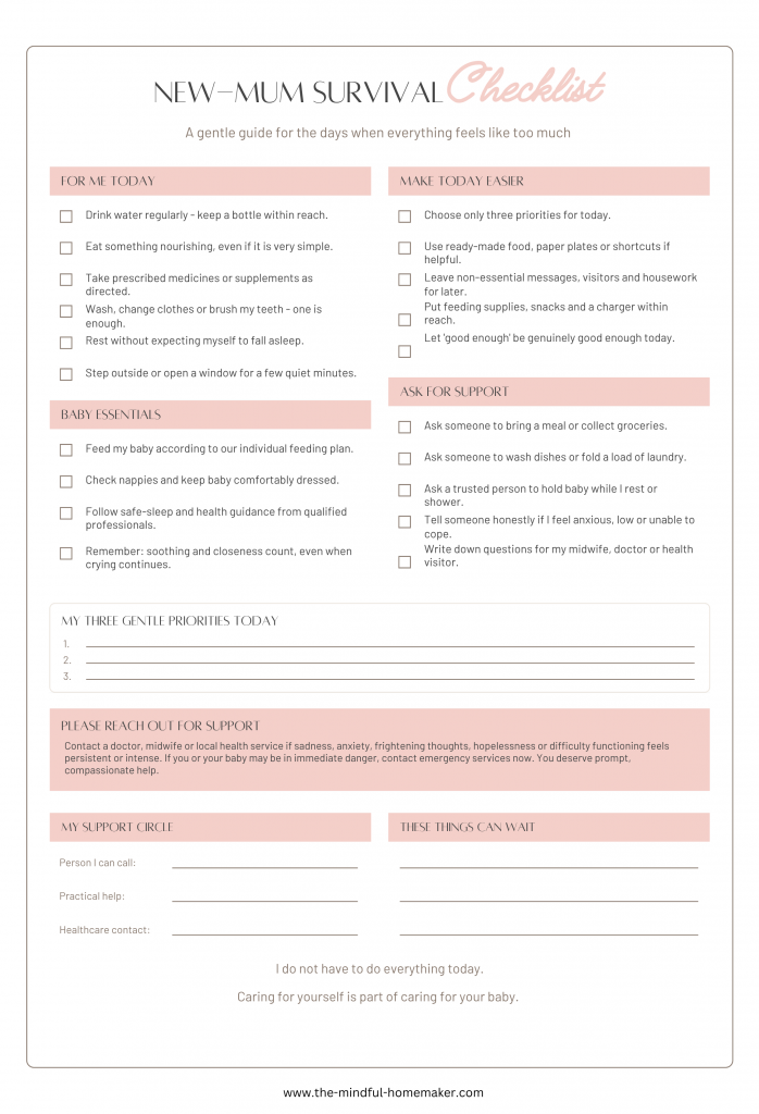 new mom checklist