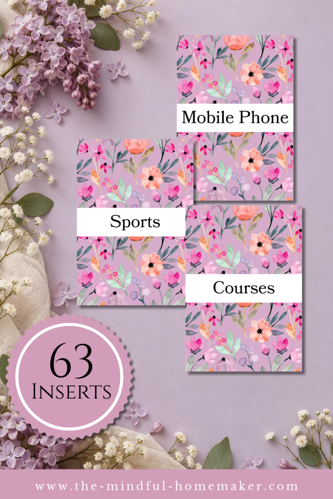 A6 vertical planner insert